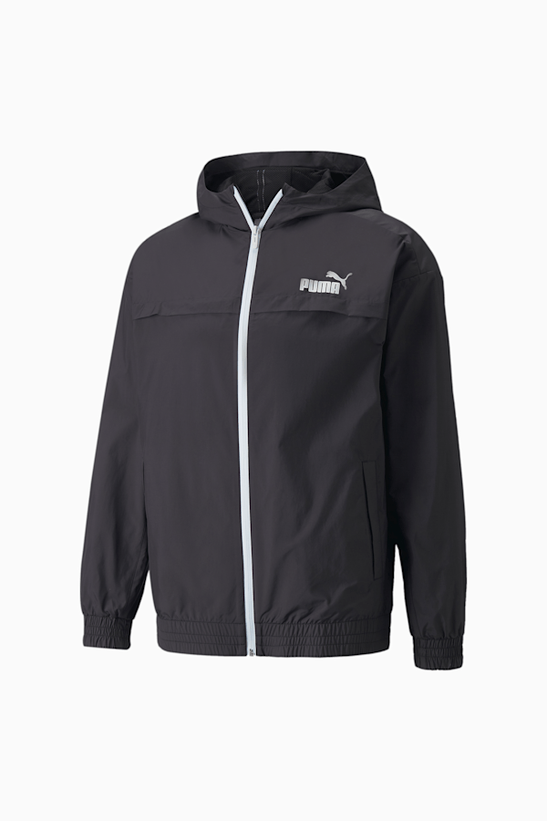 Puma black sale and white windbreaker